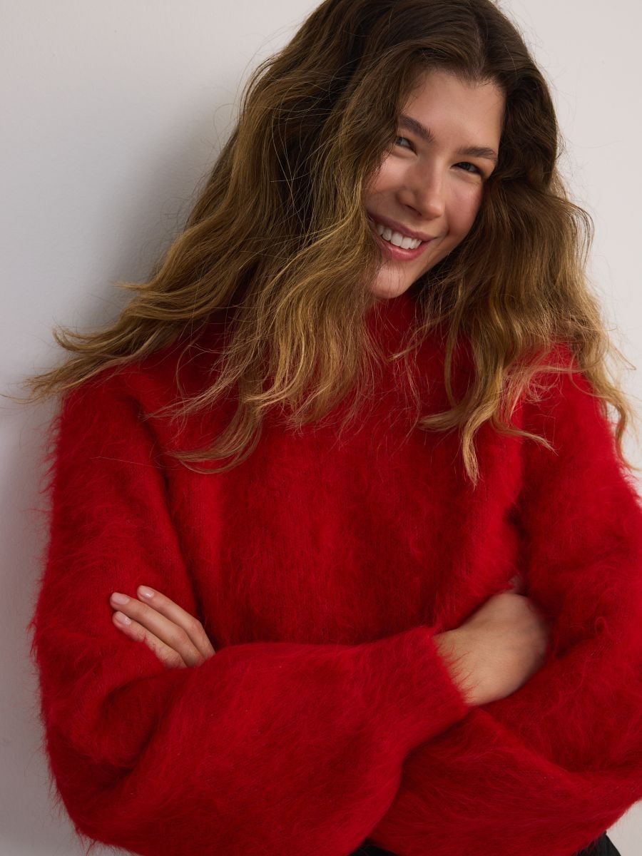 Alpaca wool blend jumper - red - RESERVED - 3