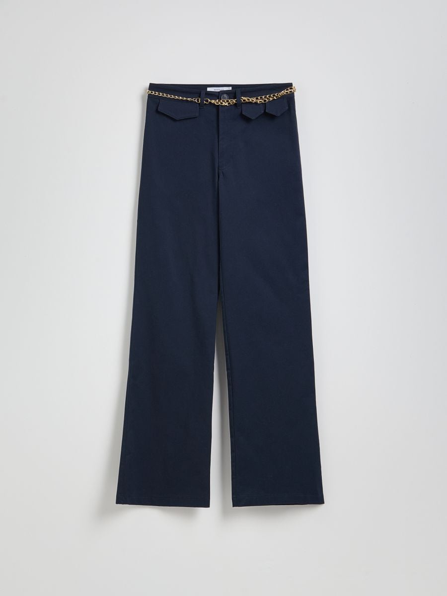 Trousers with chain detail - navy - RESERVED - 4