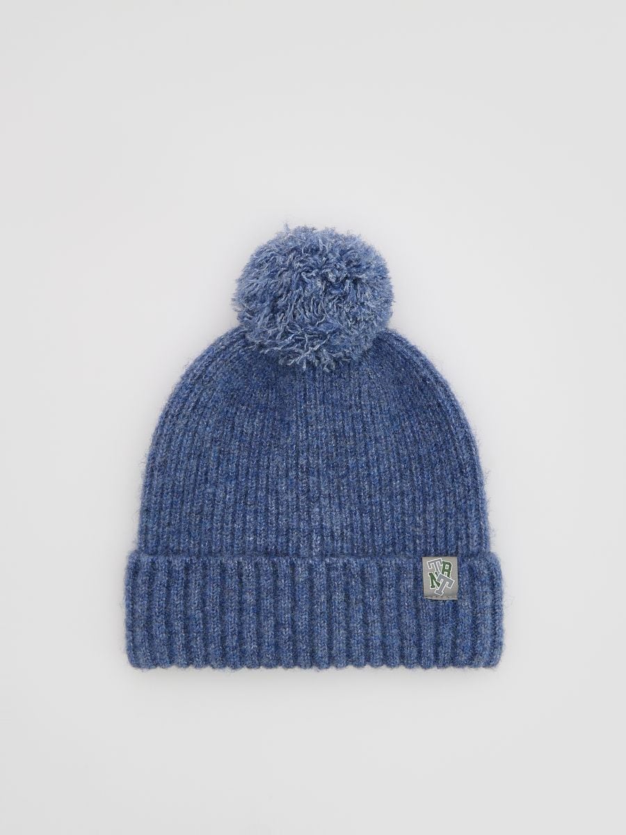 Beanie with pom pom - navy - RESERVED