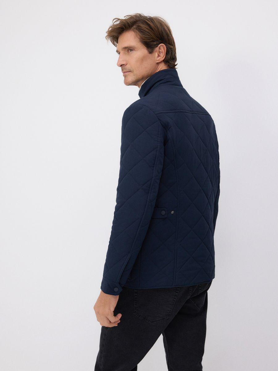Quilted jacket with stand up collar - navy - RESERVED - 5