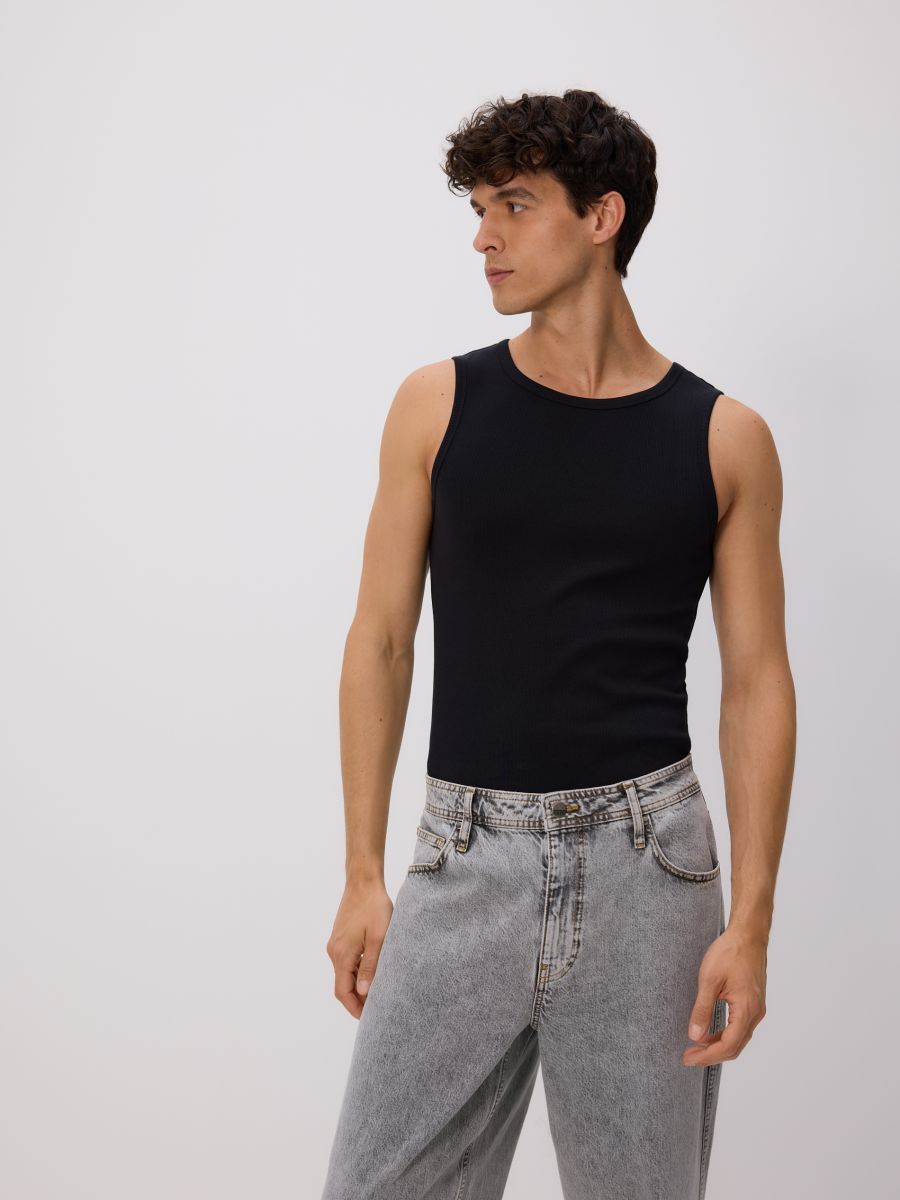 Pamut tank top - fekete - RESERVED