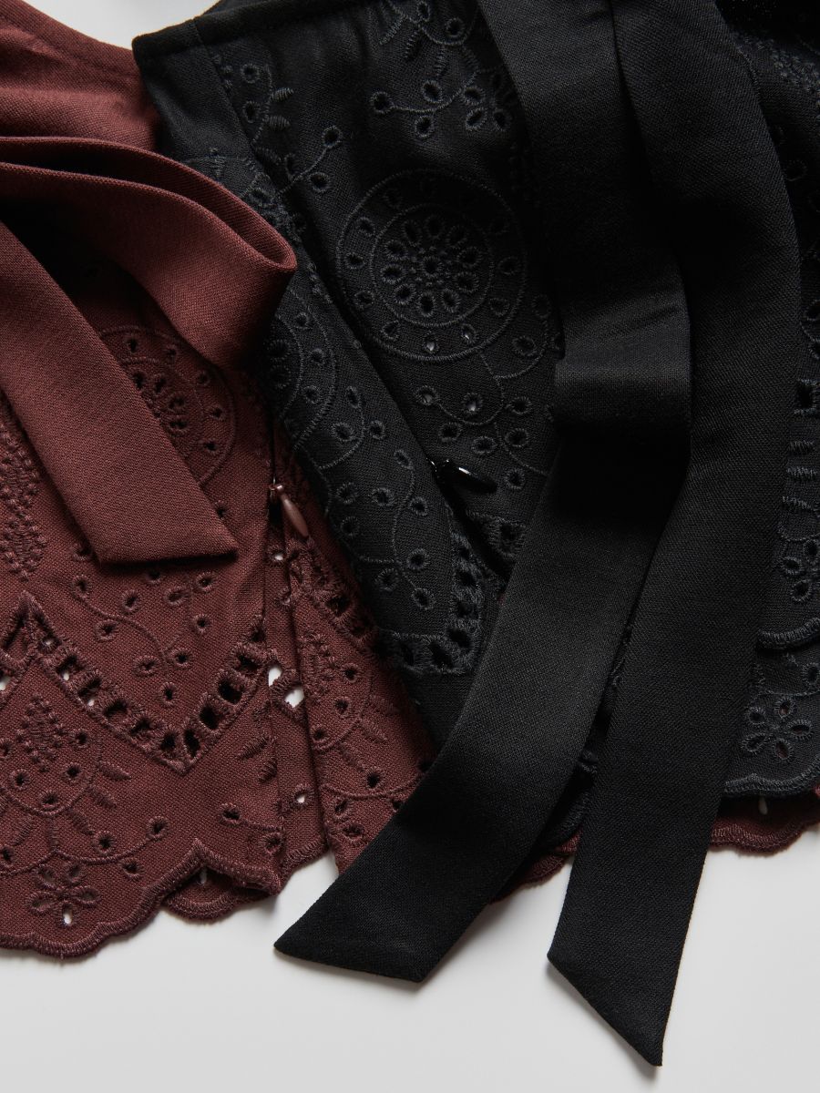 Tie-front openwork top - black - RESERVED - 7