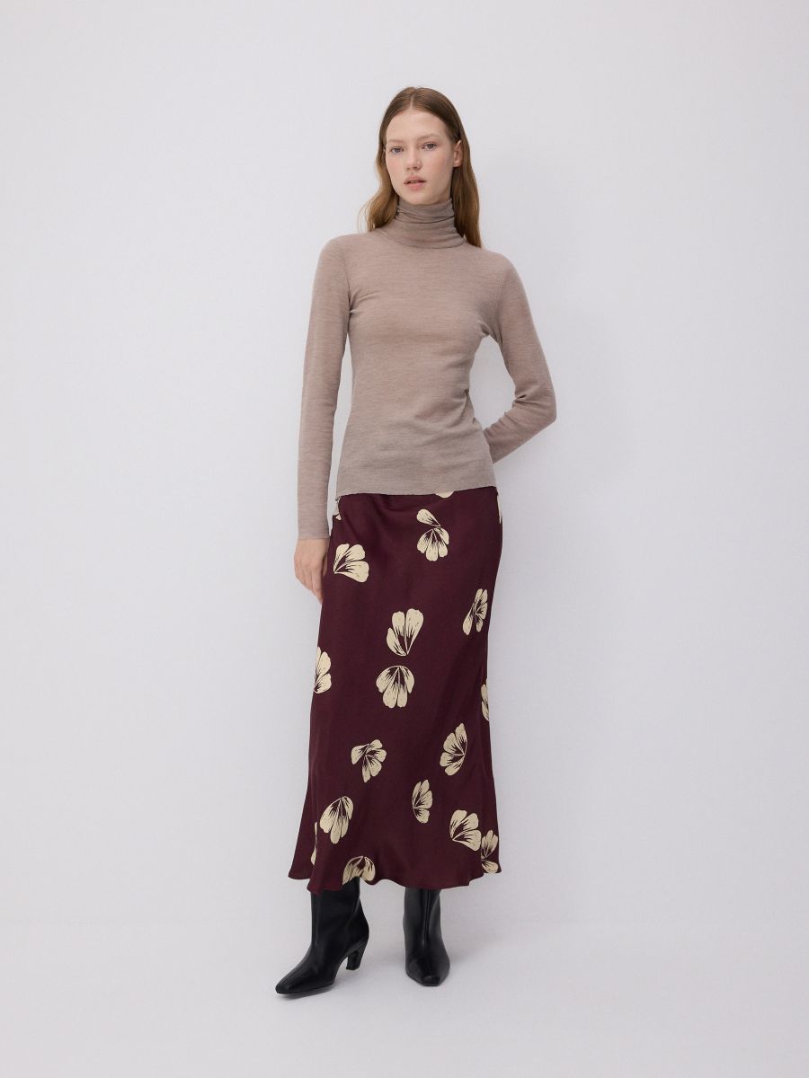 Turtleneck blouse in merino wool - beige - RESERVED - 2