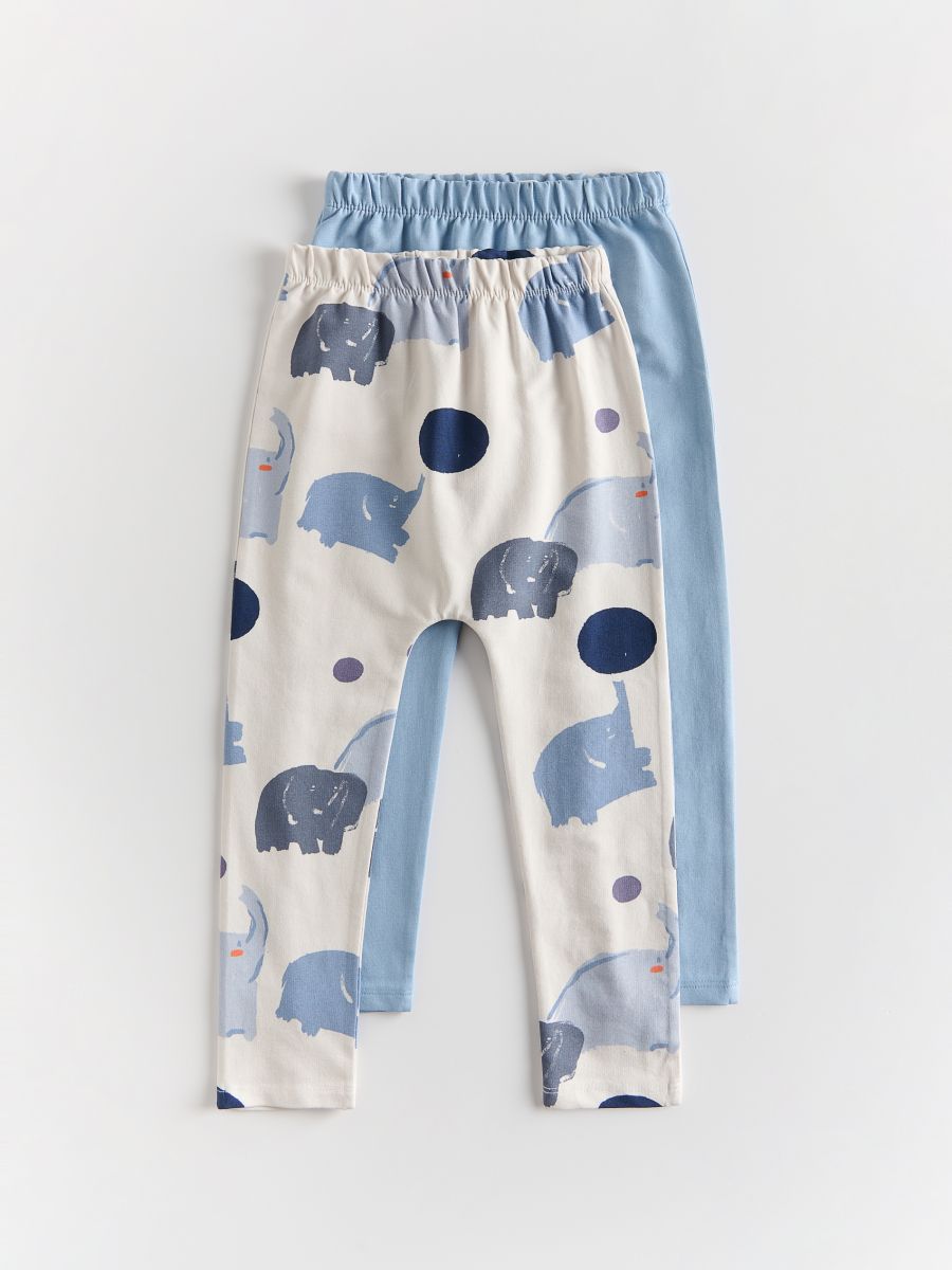 Leggings mit hohem Baumwollanteil, 2er-Pack - hellblau - RESERVED - 2