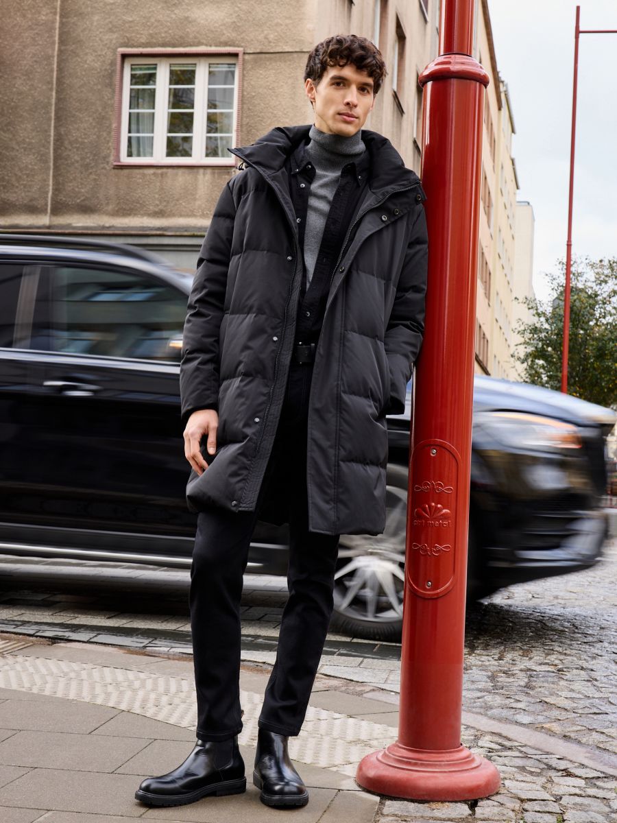 Long down jacket with Sorona - black - RESERVED