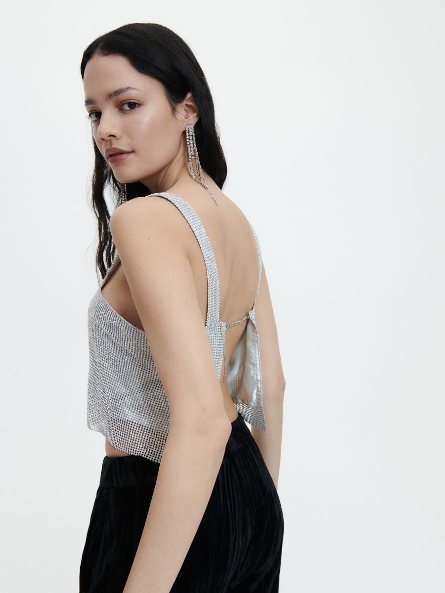 Glittering top - silver - RESERVED - 2