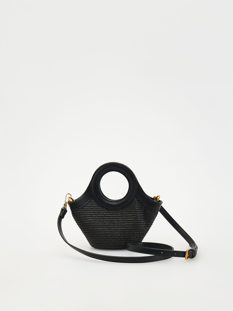 Straw rich bucket bag - black - RESERVED - 2