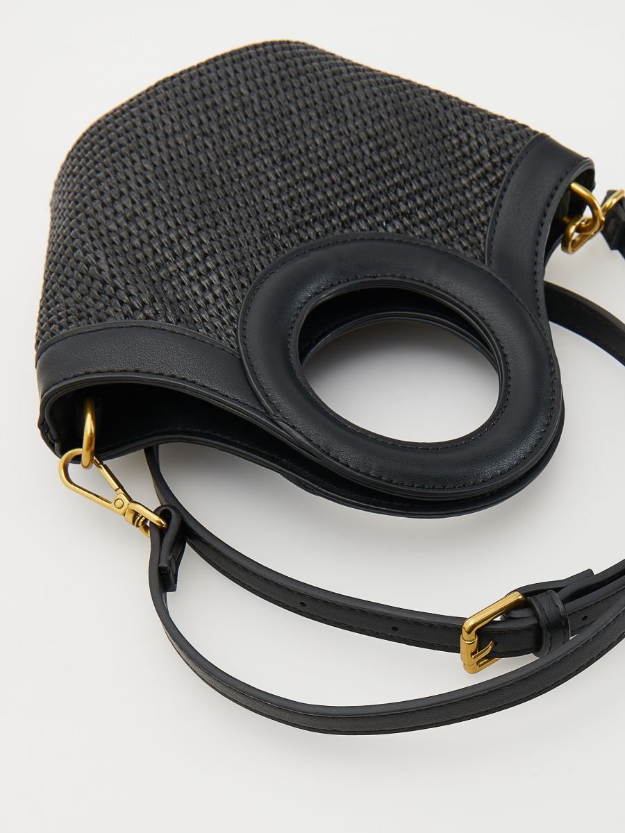 Straw rich bucket bag - black - RESERVED - 5