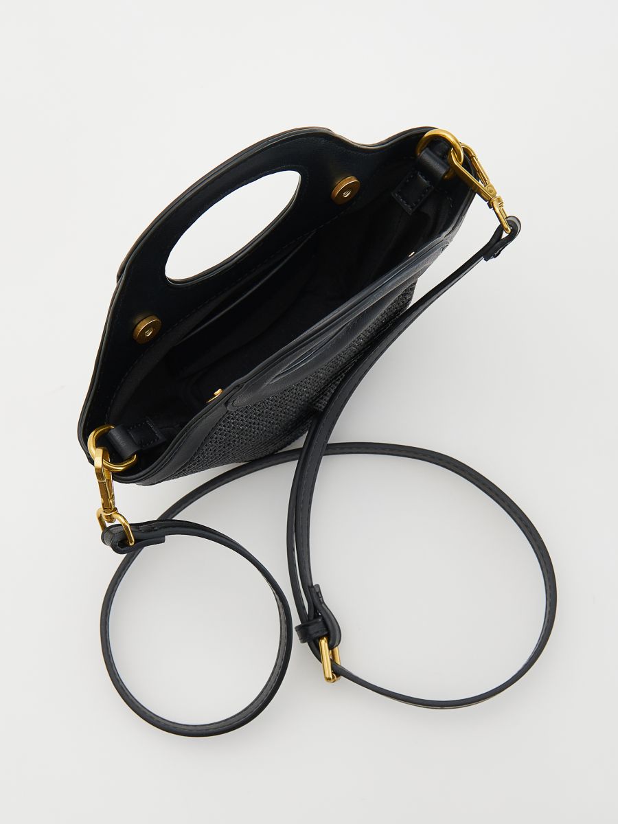 Straw rich bucket bag - black - RESERVED - 5