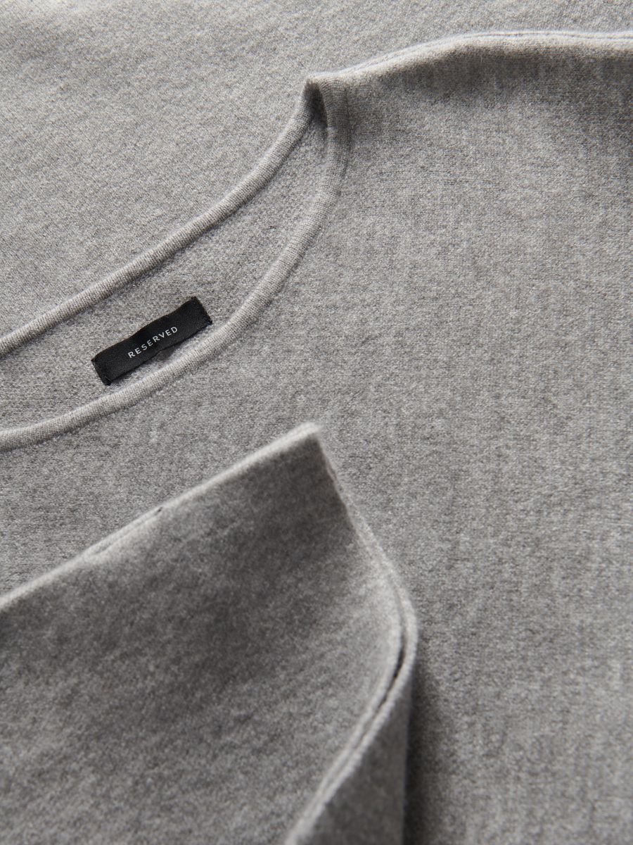 Asymmetrical poncho - light grey - RESERVED - 6