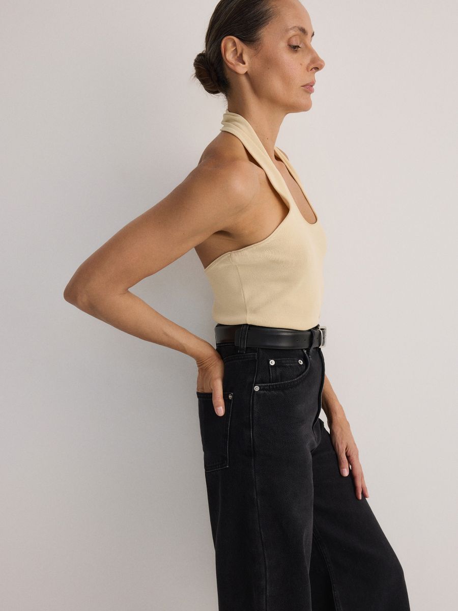 Halter kaelusega topp - beež - RESERVED - 3