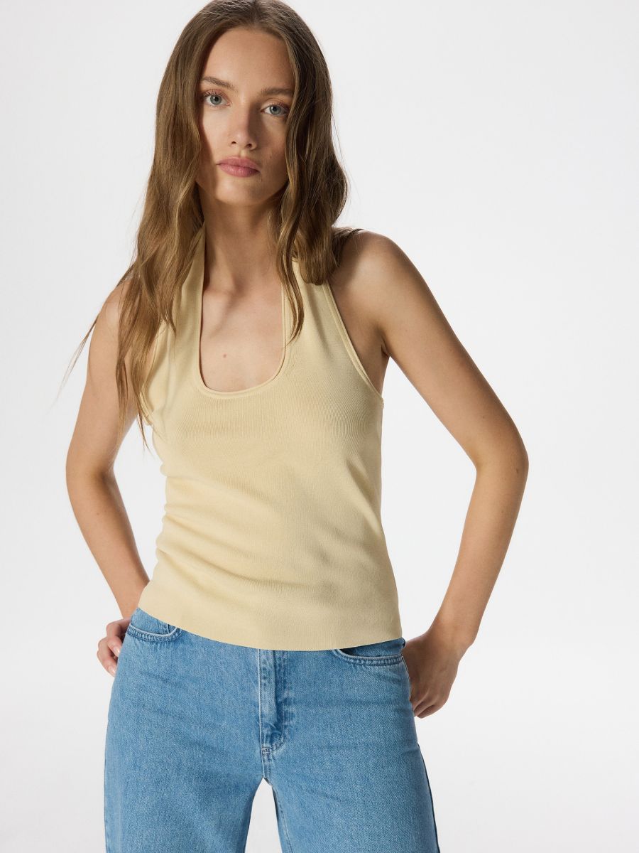 Halter kaelusega topp - beež - RESERVED - 3