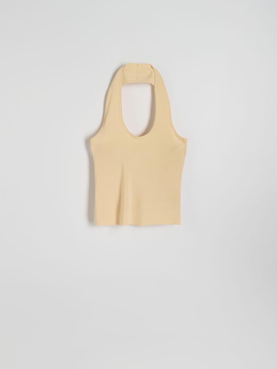 Halter kaelusega topp - beež - RESERVED - 4