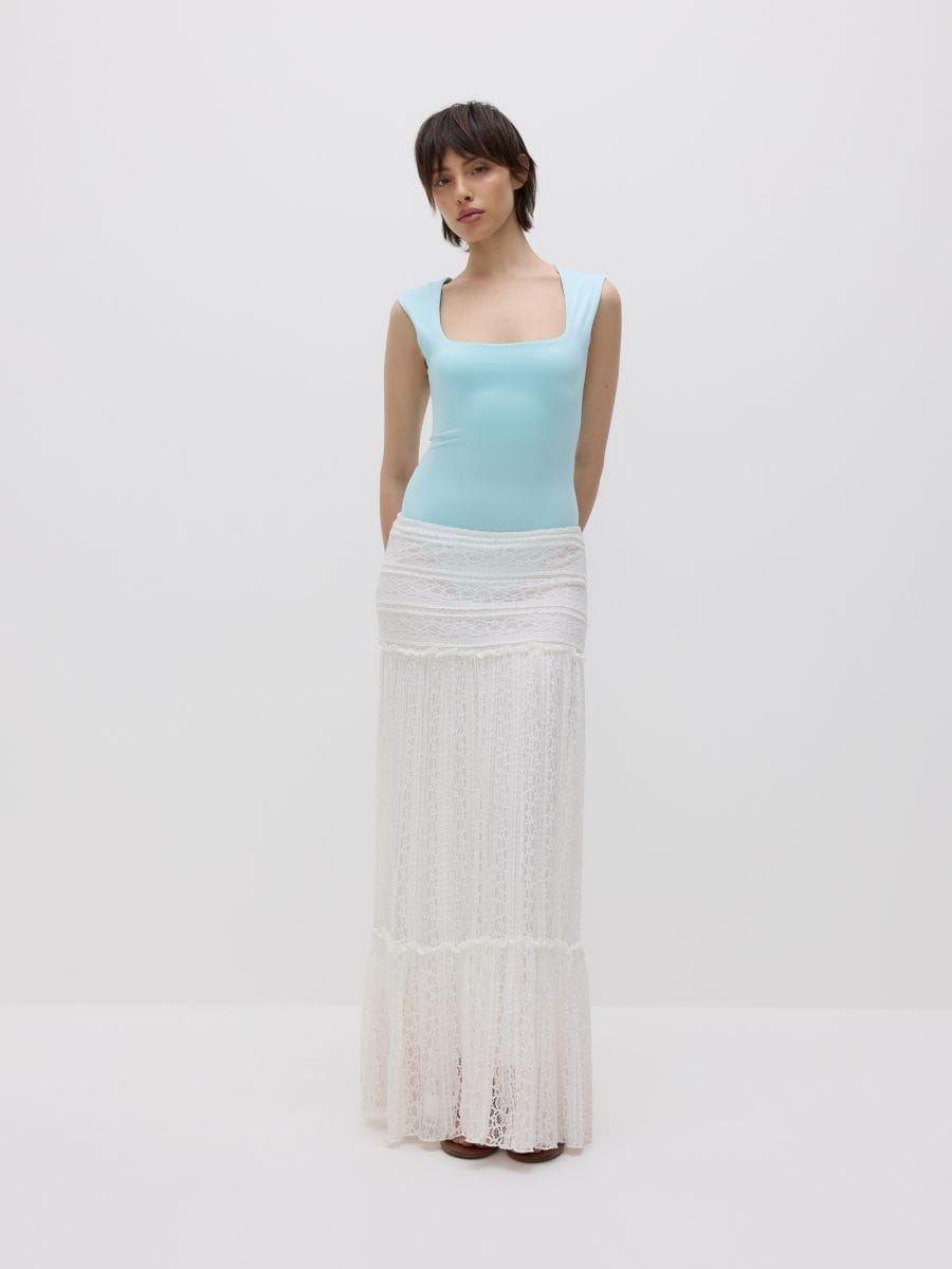 Plain bodysuit - light turquoise - RESERVED - 4