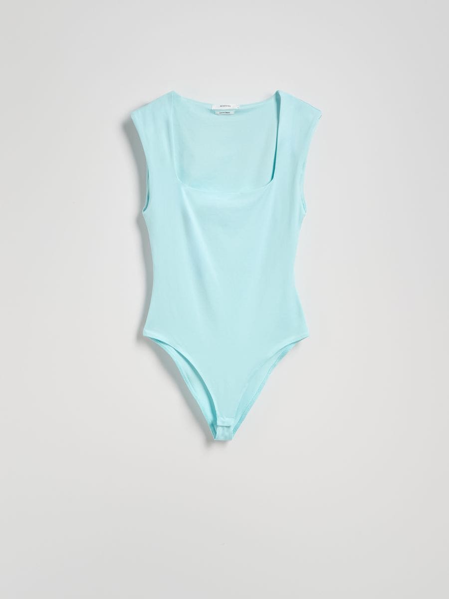 Plain bodysuit - light turquoise - RESERVED - 5