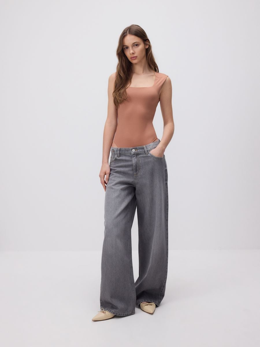 Plain bodysuit - beige - RESERVED - 3