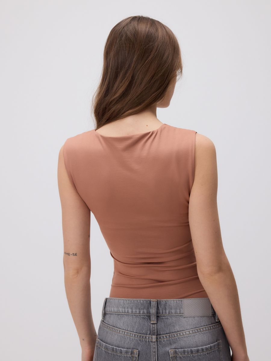 Plain bodysuit - beige - RESERVED - 5