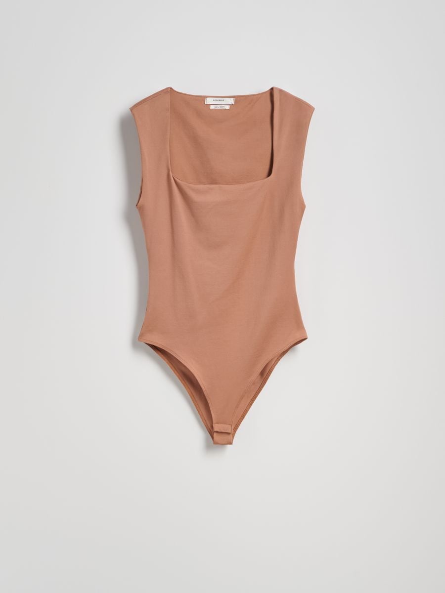 Plain bodysuit - beige - RESERVED - 6