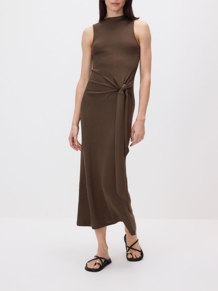 Kleid mit Bindedetail - braun - RESERVED - 3