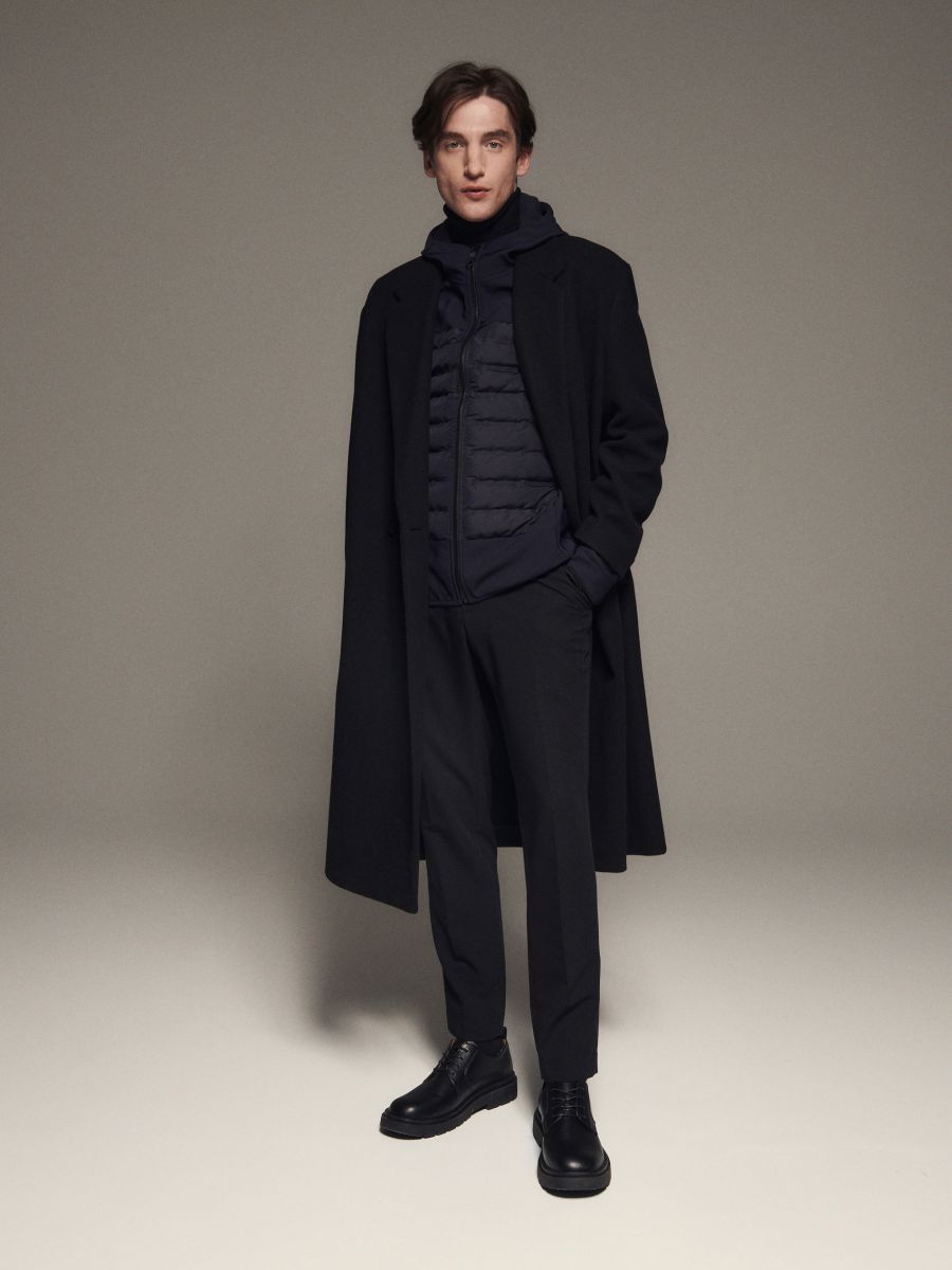 Combined fabrics jacket - navy - RESERVED - 4