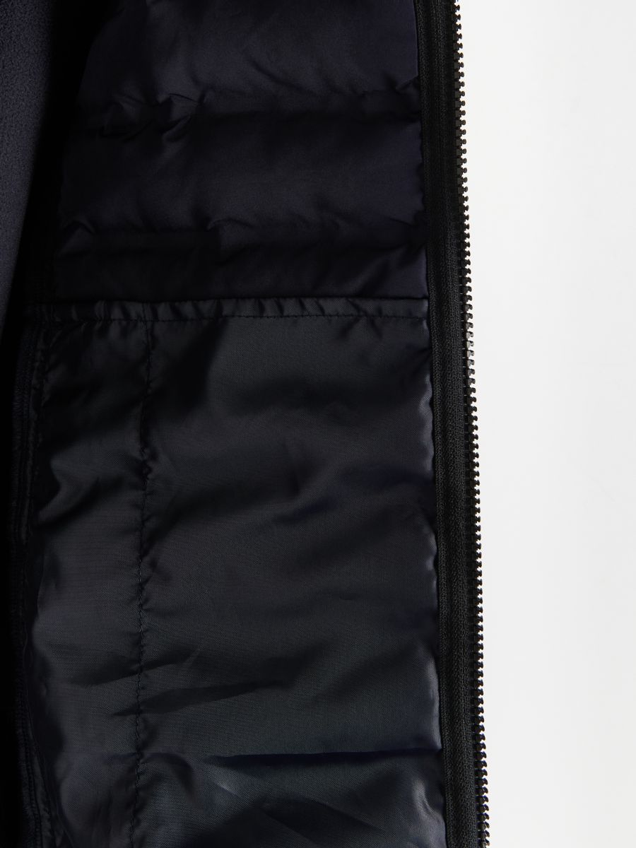 Combined fabrics jacket - navy - RESERVED - 5