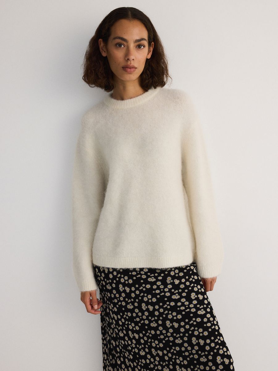 Alpaca wool blend jumper - cream - RESERVED - 2