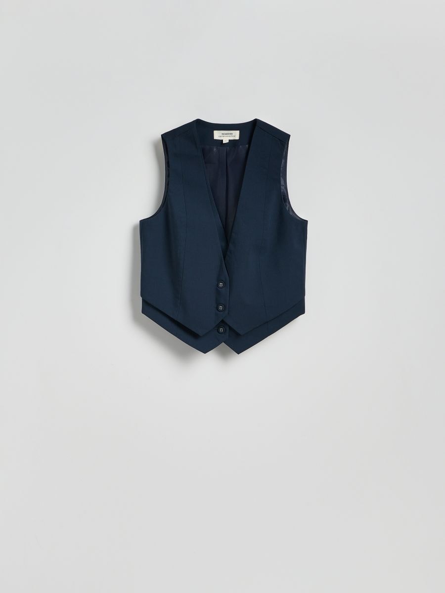 Vest with decorative buttons - navy - RESERVED - 6