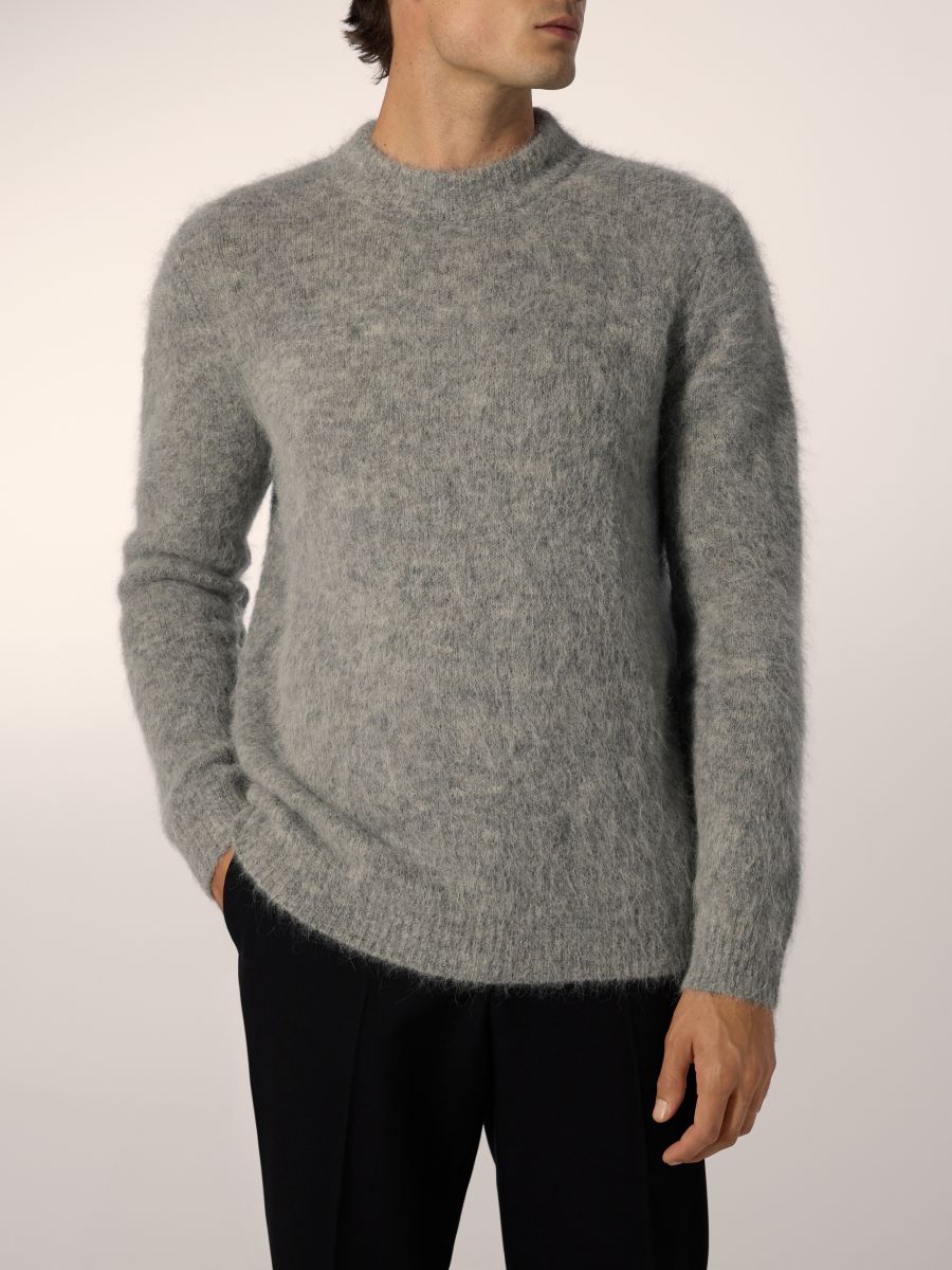 Sweter z wełny i alpaki - ciemnoszary - RESERVED