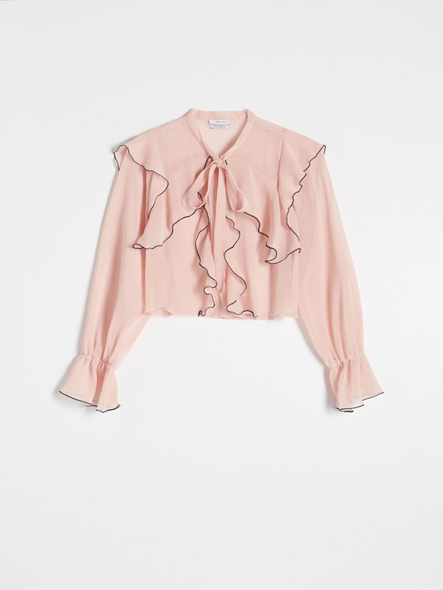 Ruffle blouse - nude - RESERVED - 5