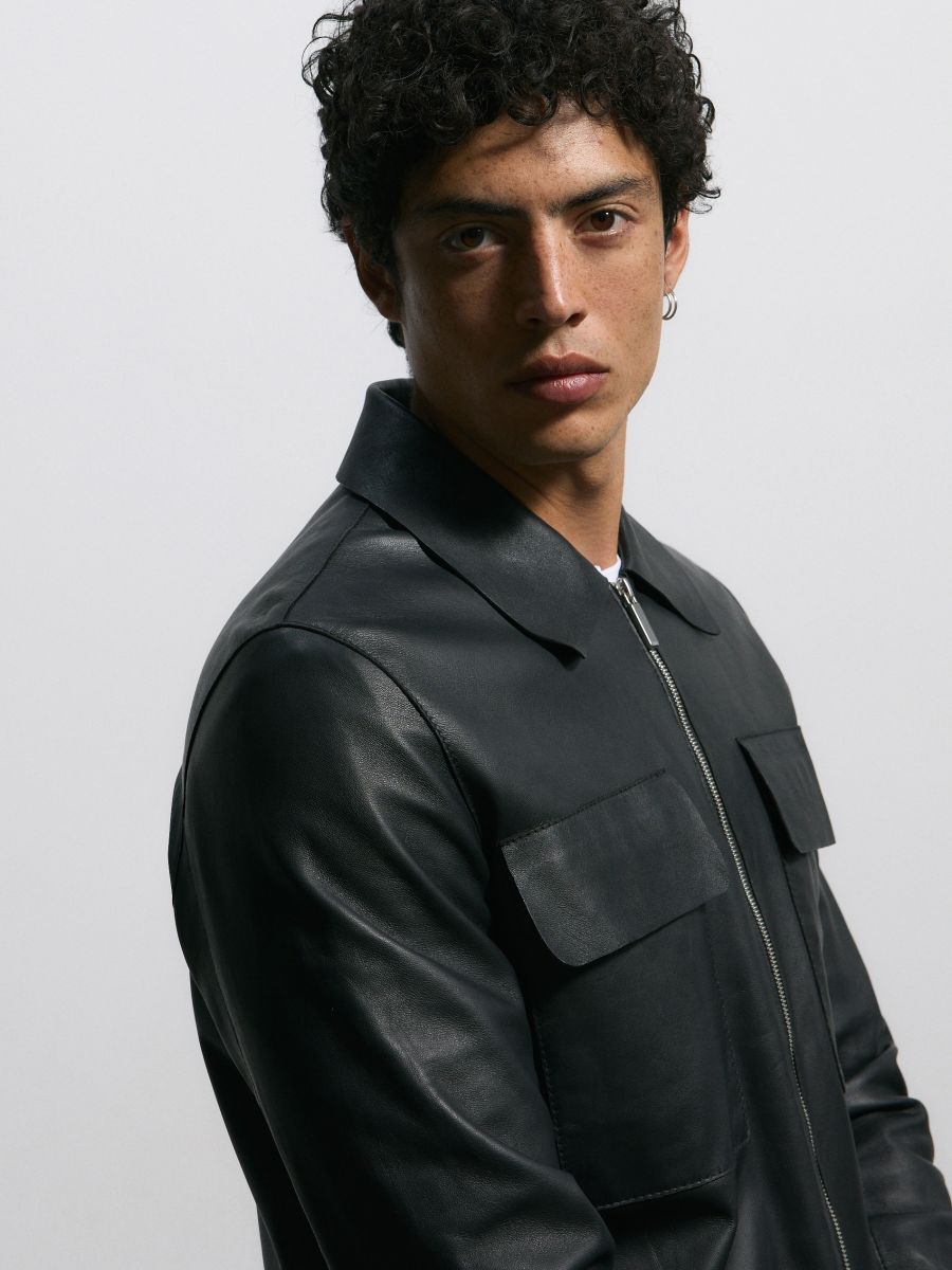 Leather jacket - black - RESERVED