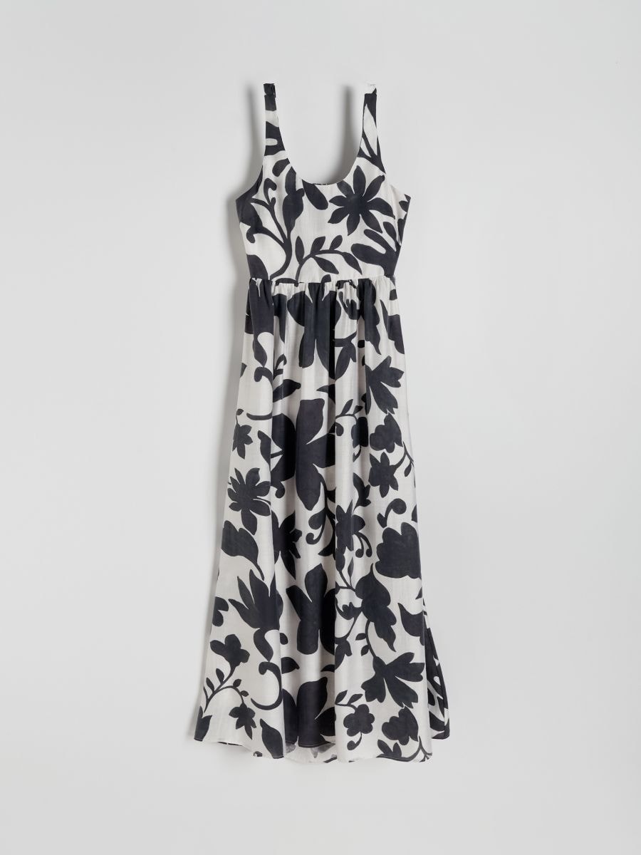 Geblümtes Maxikleid - schwarz - RESERVED - 5