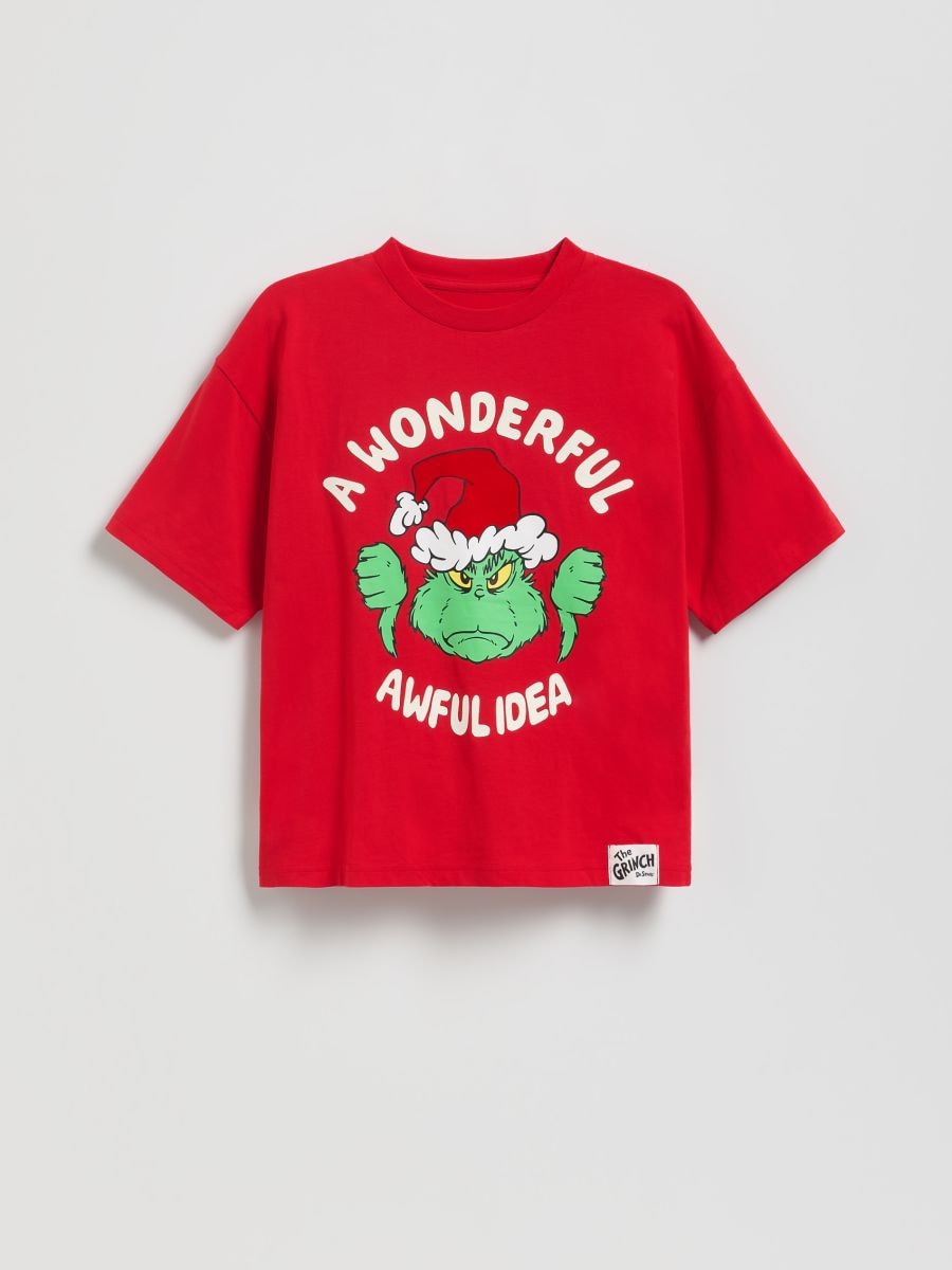 Kerst-T-shirt Grinch - rood - RESERVED