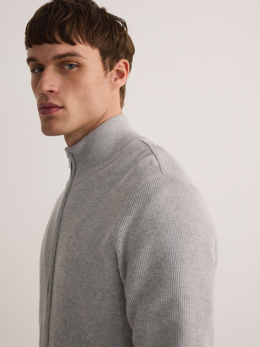 Zip up jumper with stand up collar - light grey - RESERVED - 3