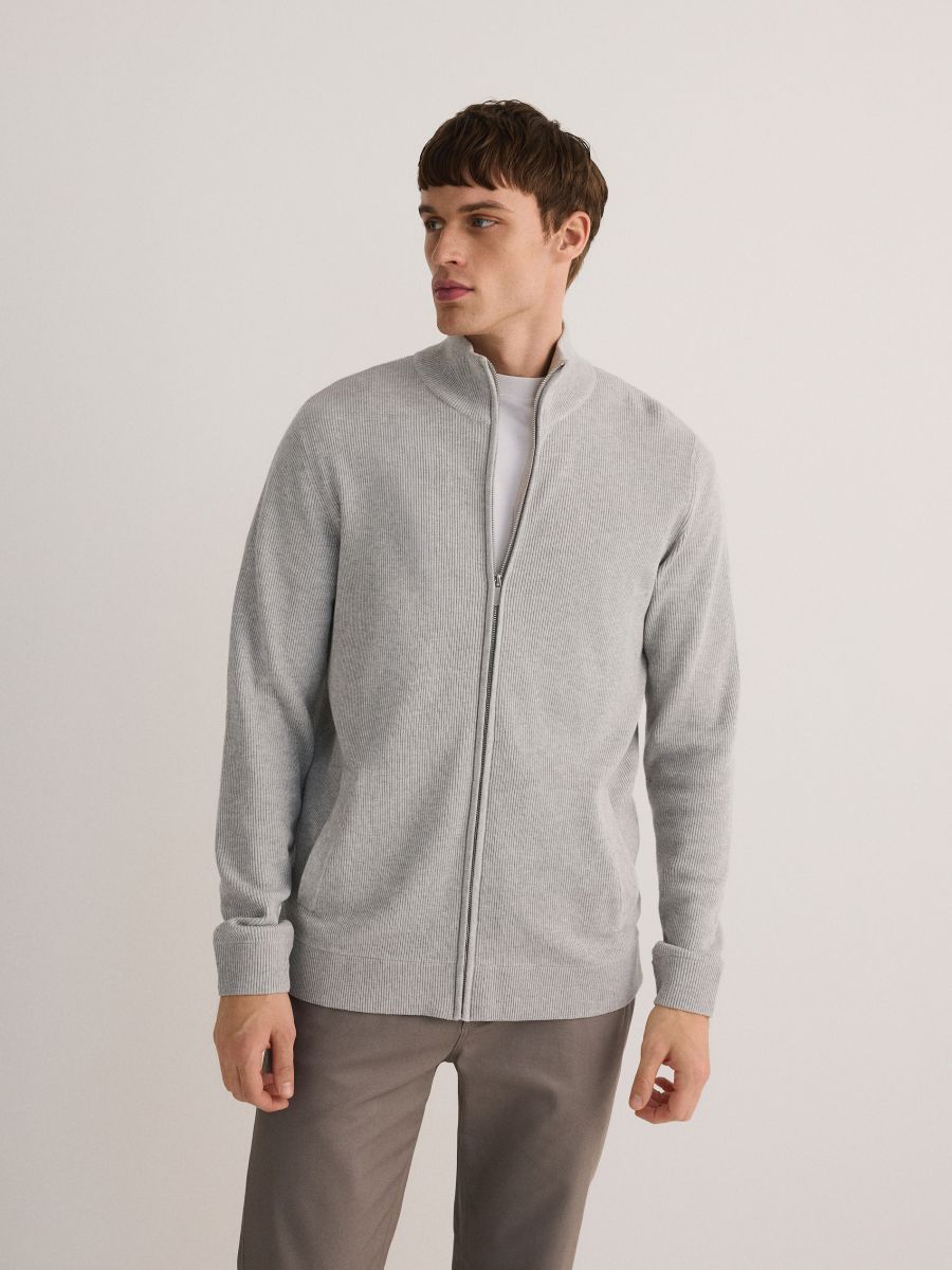 Zip up jumper with stand up collar - light grey - RESERVED - 2