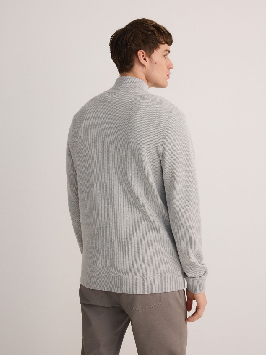 Zip up jumper with stand up collar - light grey - RESERVED - 4