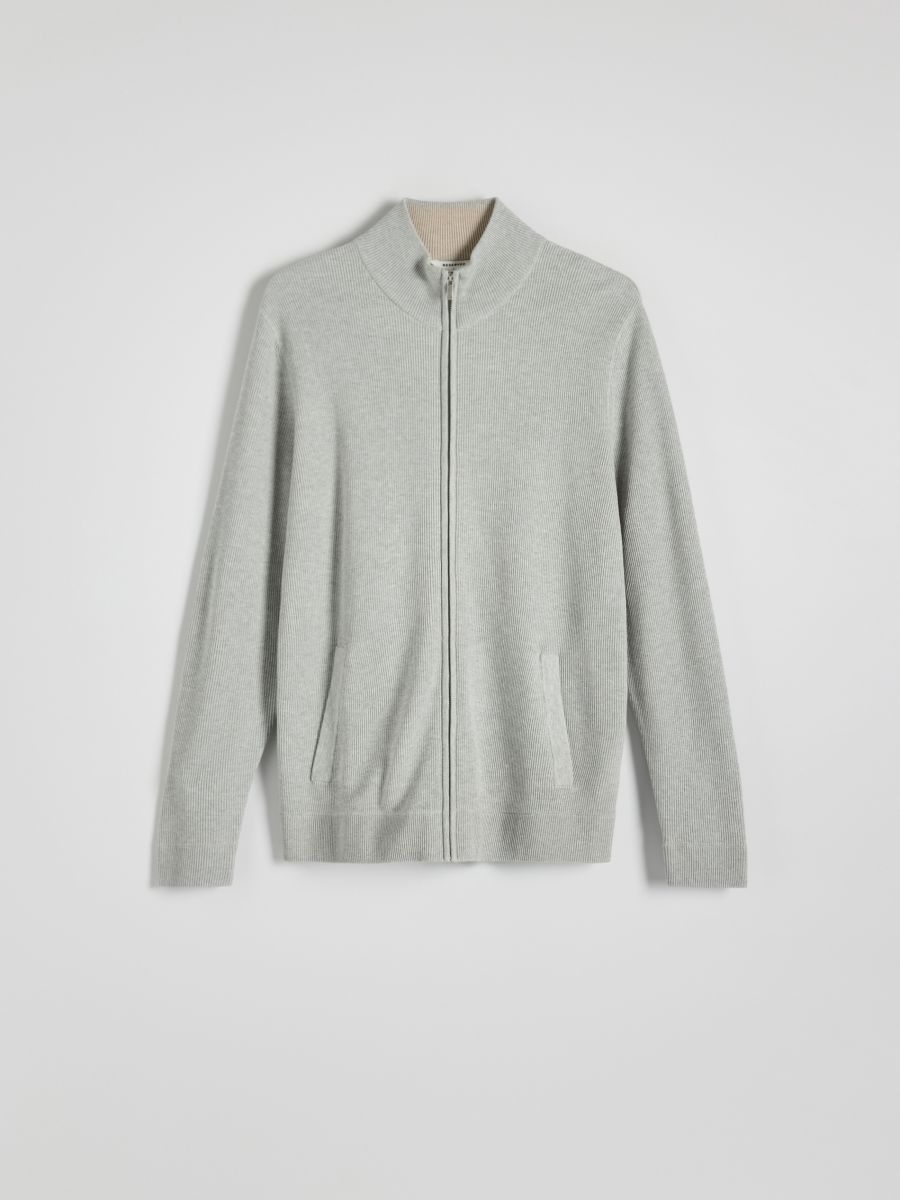 Zip up jumper with stand up collar - light grey - RESERVED - 5