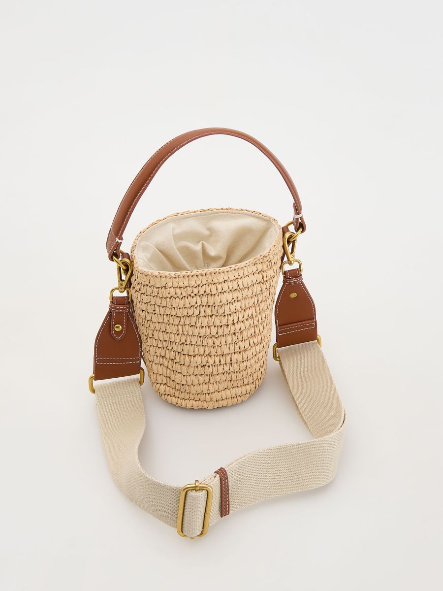 Pletena bucket torba - boja pšenice - RESERVED - 2