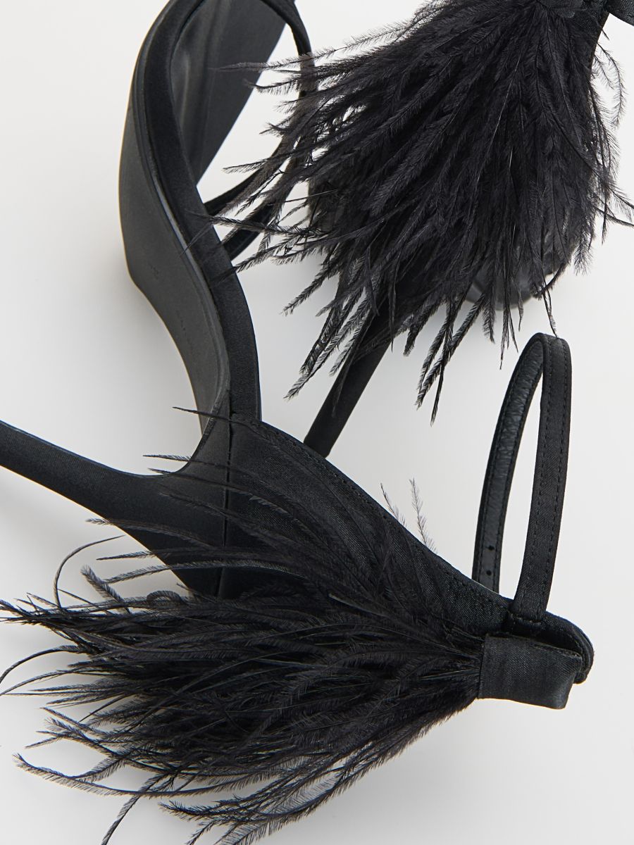 Heeled sandals with decorative detail - black - RESERVED - 4