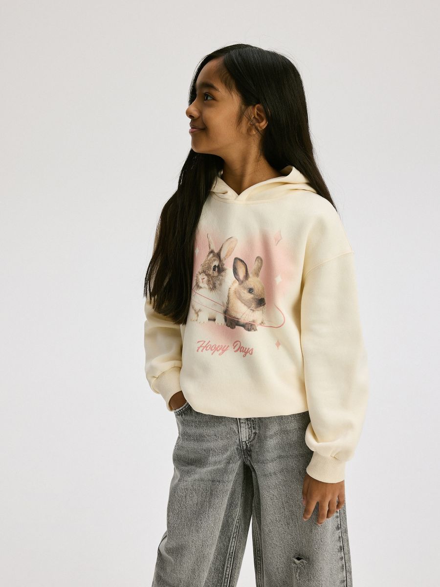 Cotton rich sweatshirt with print - nude - RESERVED - 2
