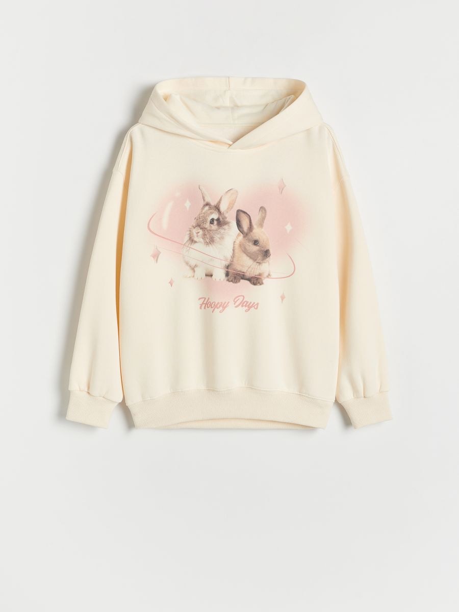 Cotton rich sweatshirt with print - nude - RESERVED - 3