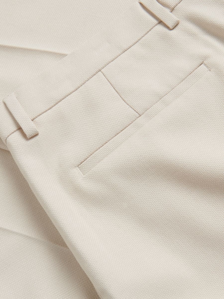 Suit trousers with viscose blend - beige - RESERVED - 6