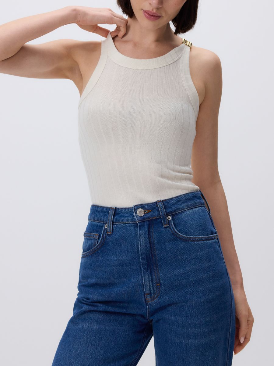 Top mit dekorativem Detail - creme - RESERVED - 2