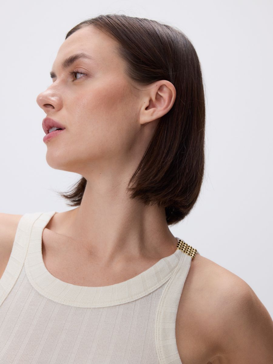Top mit dekorativem Detail - creme - RESERVED - 3