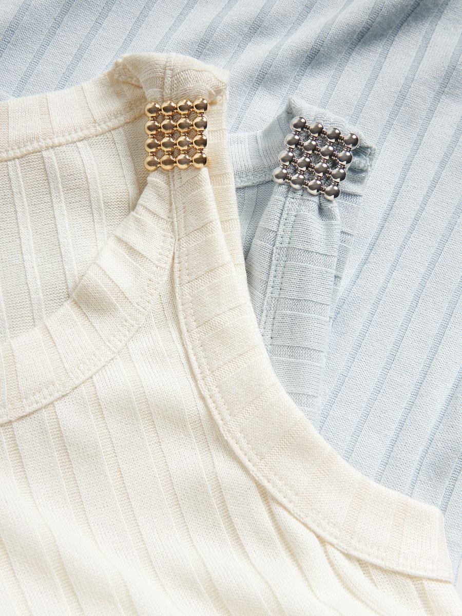 Top mit dekorativem Detail - creme - RESERVED - 6