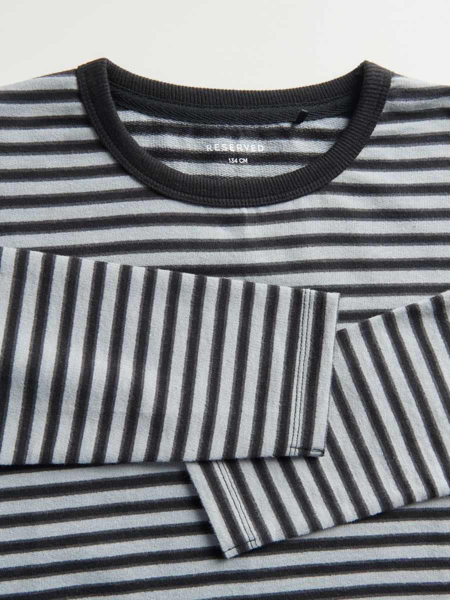 Longsleeve w paski - czarny - RESERVED - 5