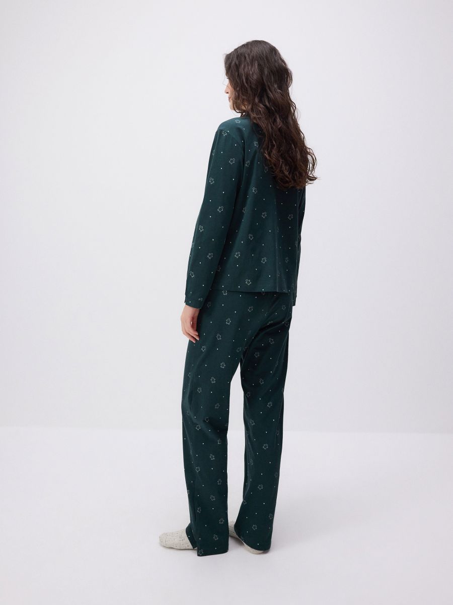 Two piece pyjama set with Christmas print - dark green - RESERVED - 3