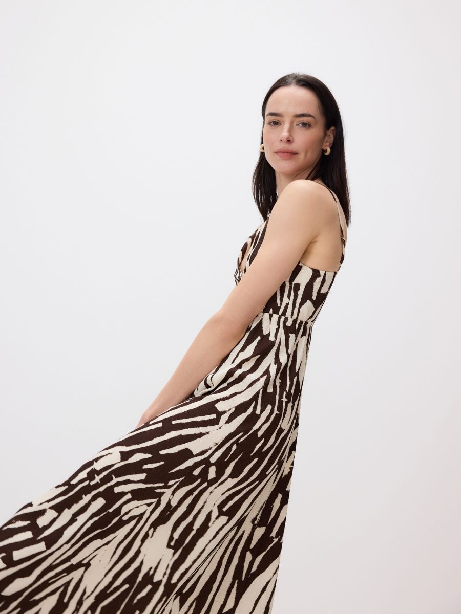 Gemustertes Kleid - braun - RESERVED