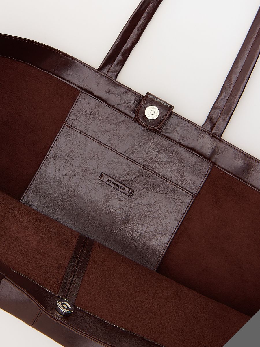 Torebka shopper - mahoniowy - RESERVED - 5