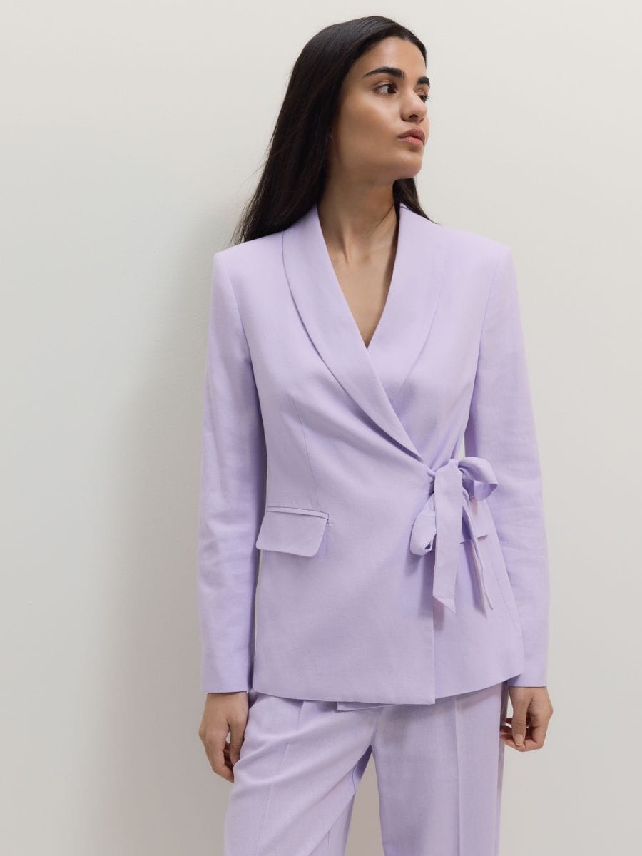 Blazer with tie detail - lavender - RESERVED