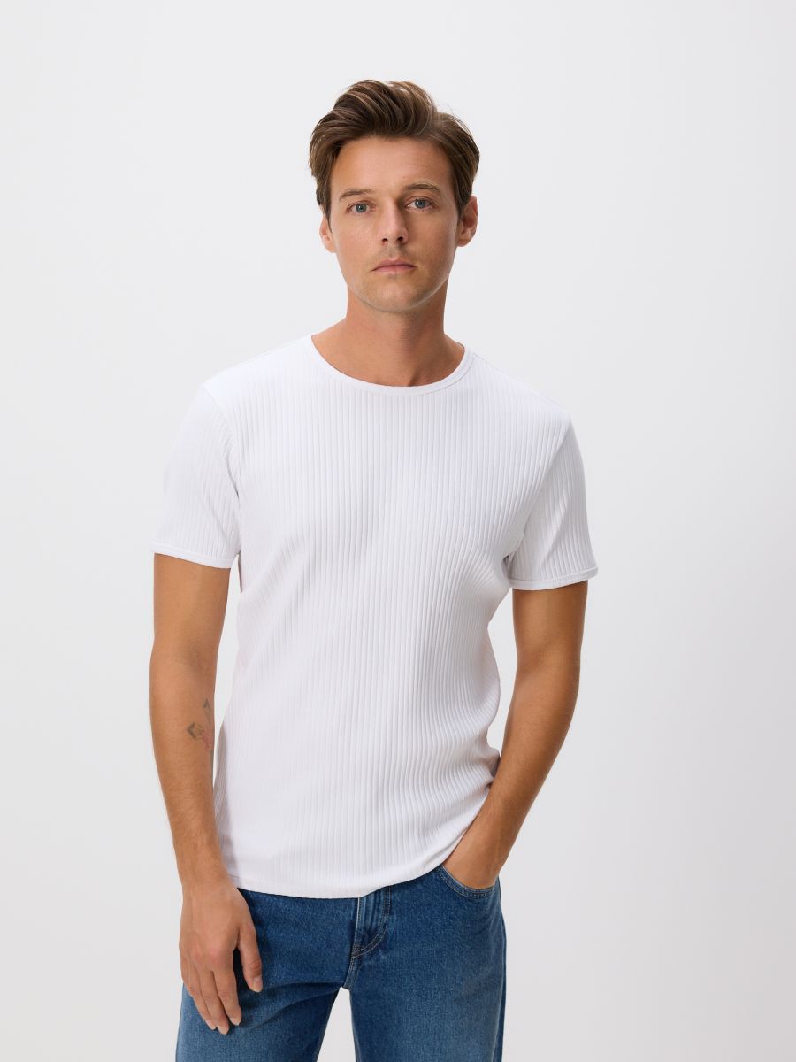 Μπλούζα slim fit - λευκο - RESERVED